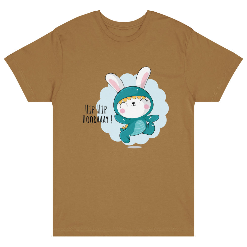 Green rabbit - HIP HIP HOORAAAY | Unisex Fine Jersey Tee | LAT Apparel 6901