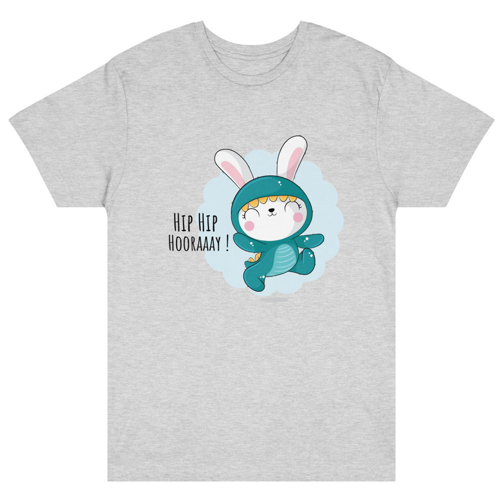 Green rabbit - HIP HIP HOORAAAY | Unisex Fine Jersey Tee | LAT Apparel 6901
