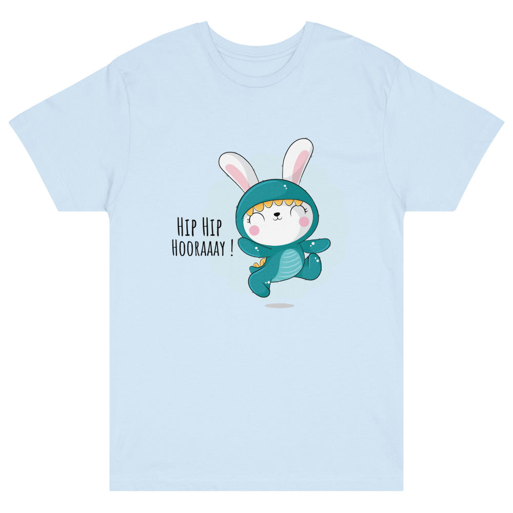 Green rabbit - HIP HIP HOORAAAY | Unisex Fine Jersey Tee | LAT Apparel 6901