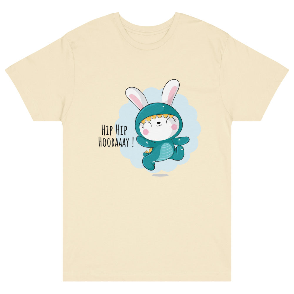 Green rabbit - HIP HIP HOORAAAY | Unisex Fine Jersey Tee | LAT Apparel 6901