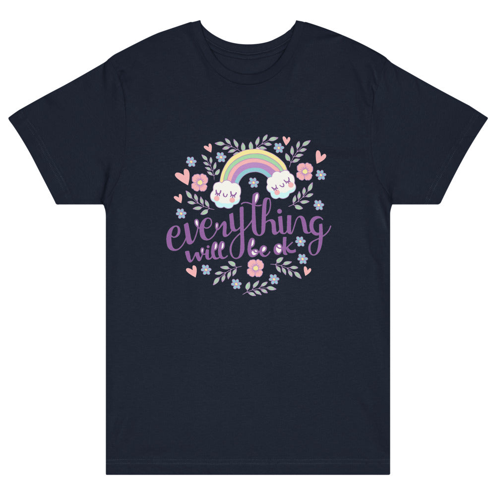 Rainbow - Everything will be ok | Unisex Fine Jersey Tee | LAT Apparel 6901