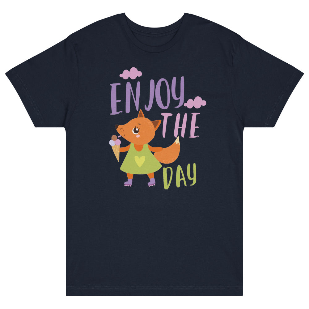 Orange fox - Ẹnoy the day | Unisex Fine Jersey Tee | LAT Apparel 6901