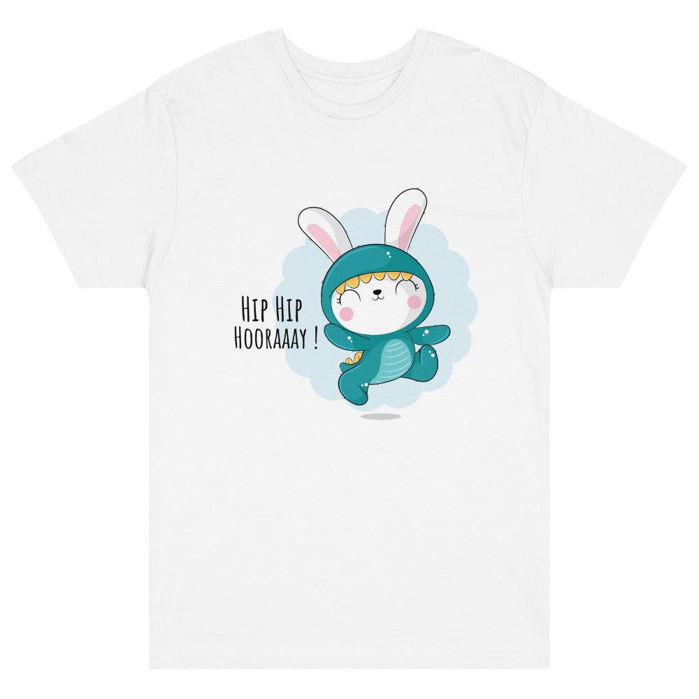 Green rabbit - HIP HIP HOORAAAY | Unisex Fine Jersey Tee | LAT Apparel 6901
