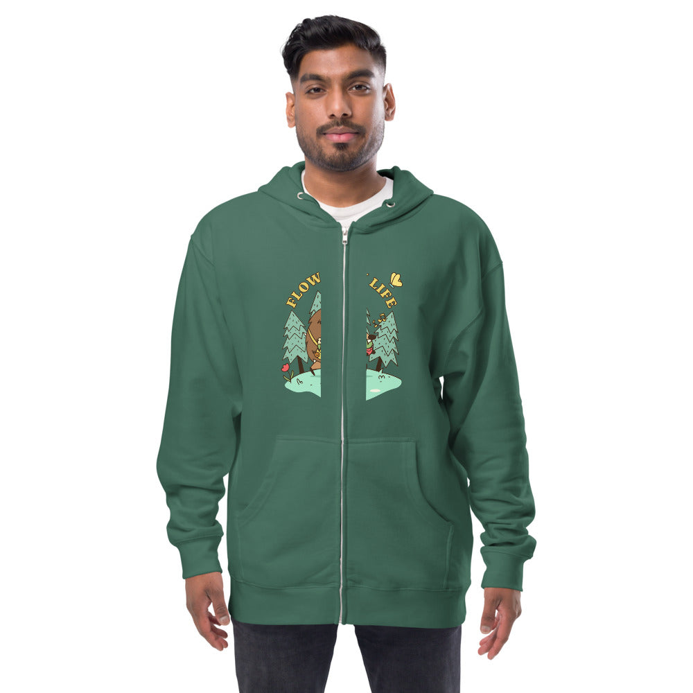 Flow with life | Unisex Fleece Zip Up Hoodie | Independent Trading Co. SS4500Z
