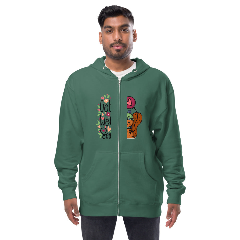 Get well soon | Unisex Fleece Zip Up Hoodie | Independent Trading Co. SS4500Z