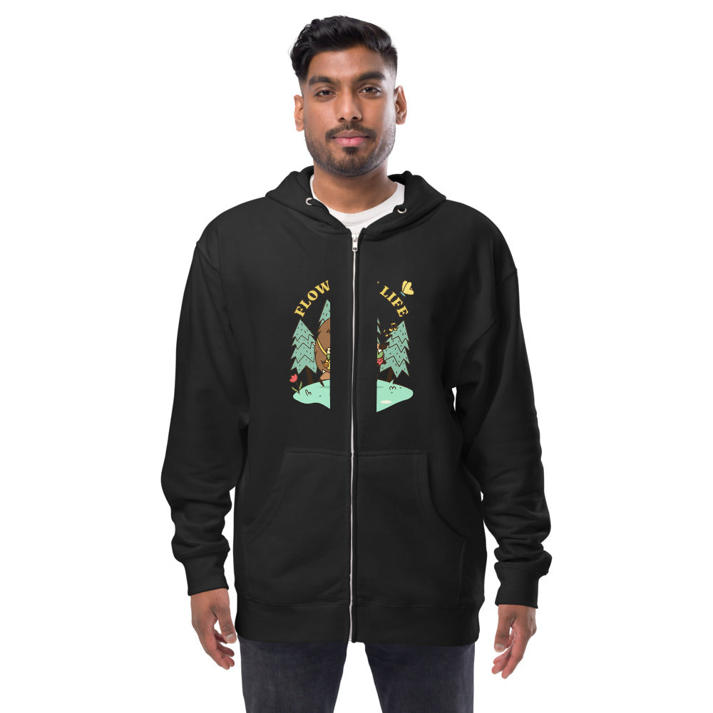 Flow with life | Unisex Fleece Zip Up Hoodie | Independent Trading Co. SS4500Z