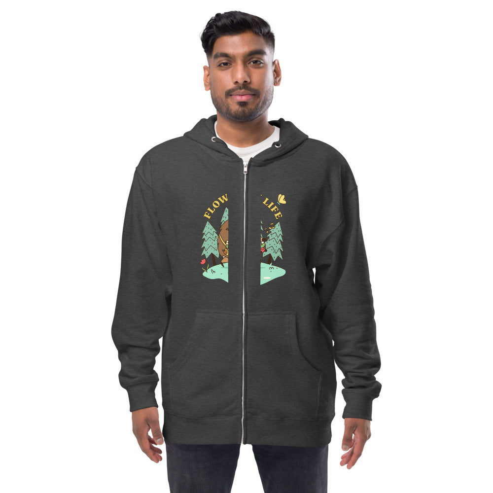 Flow with life | Unisex Fleece Zip Up Hoodie | Independent Trading Co. SS4500Z