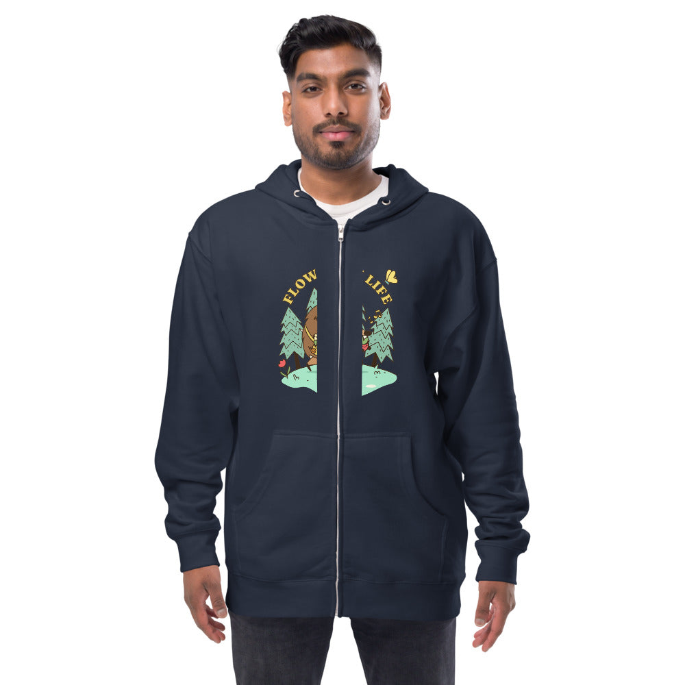 Flow with life | Unisex Fleece Zip Up Hoodie | Independent Trading Co. SS4500Z