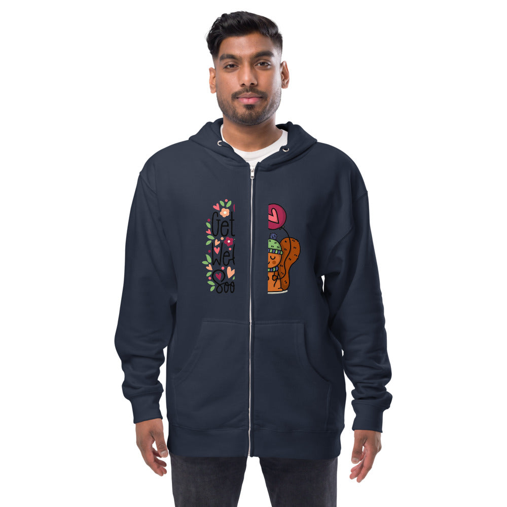 Get well soon | Unisex Fleece Zip Up Hoodie | Independent Trading Co. SS4500Z
