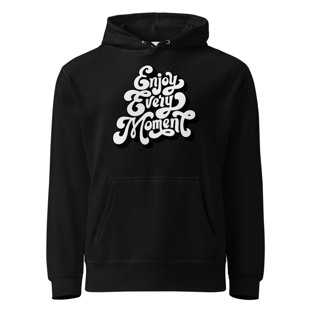 Enjoy every moments white | Unisex French Terry Pullover Hoodie | United Athle 5214-01