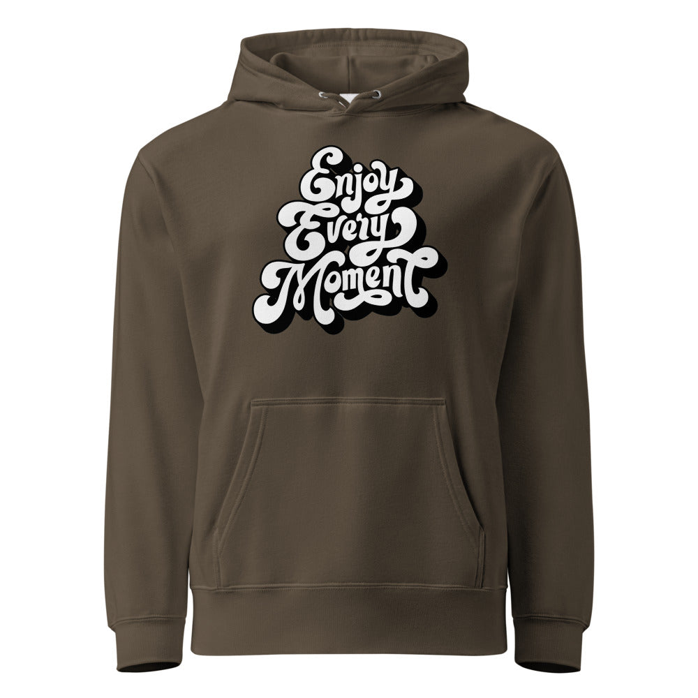 Enjoy every moments white | Unisex French Terry Pullover Hoodie | United Athle 5214-01