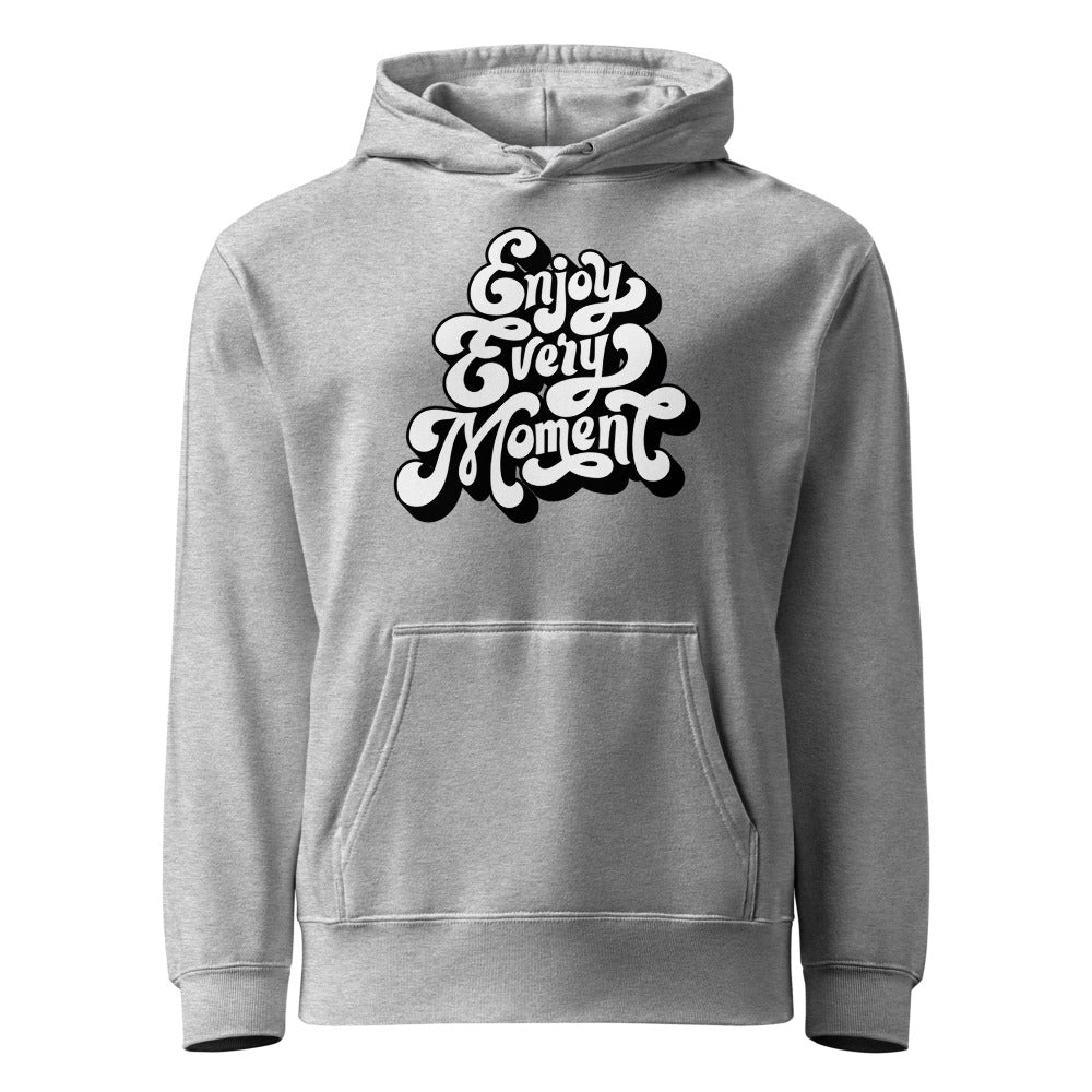 Enjoy every moments white | Unisex French Terry Pullover Hoodie | United Athle 5214-01