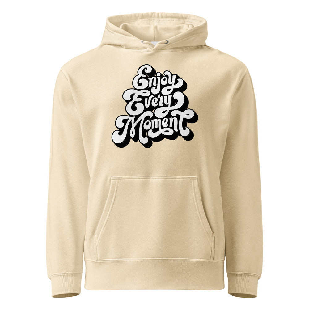 Enjoy every moments white | Unisex French Terry Pullover Hoodie | United Athle 5214-01