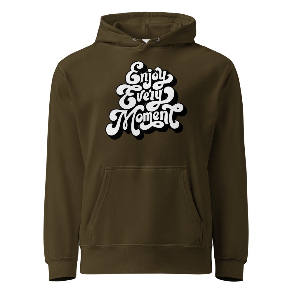 Enjoy every moments white | Unisex French Terry Pullover Hoodie | United Athle 5214-01