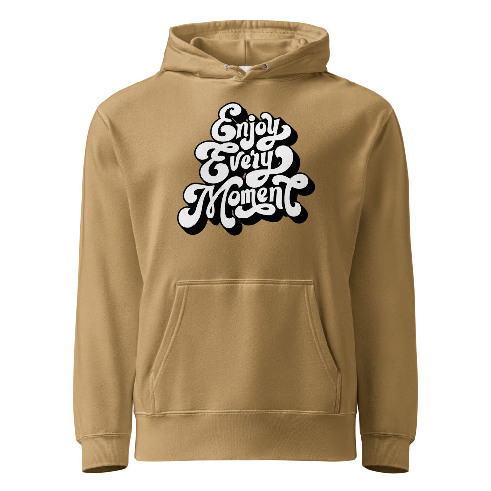 Enjoy every moments white | Unisex French Terry Pullover Hoodie | United Athle 5214-01