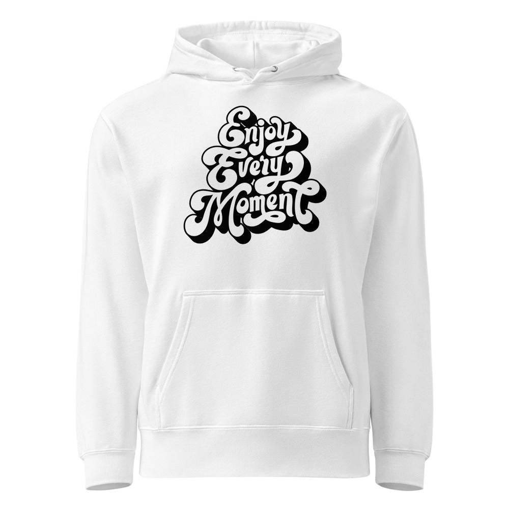 Enjoy every moments white | Unisex French Terry Pullover Hoodie | United Athle 5214-01