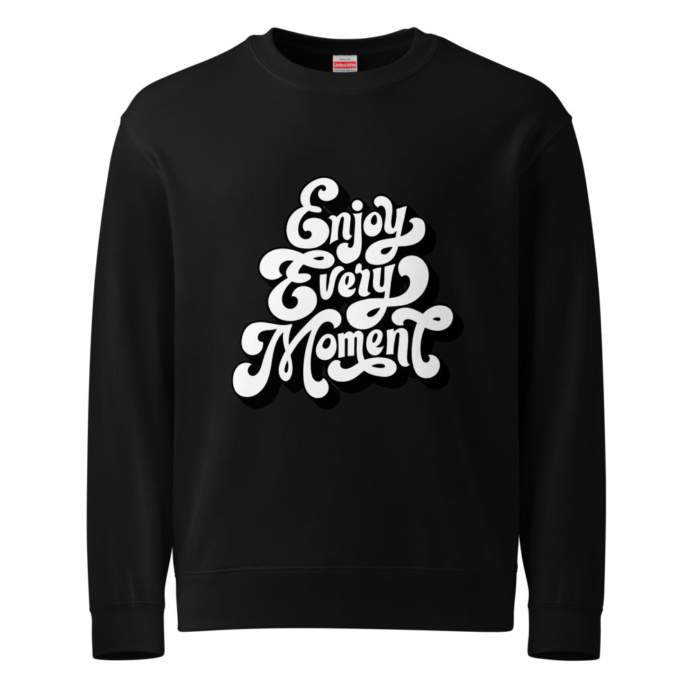 Enjoy every moments white | Unisex French Terry Sweatshirt | United Athle 5044-01