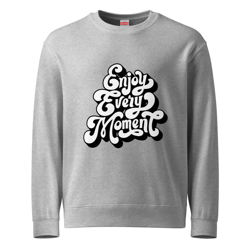 Enjoy every moments white | Unisex French Terry Sweatshirt | United Athle 5044-01