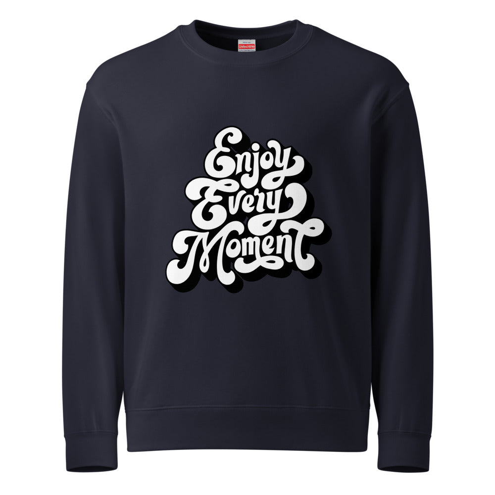 Enjoy every moments white | Unisex French Terry Sweatshirt | United Athle 5044-01