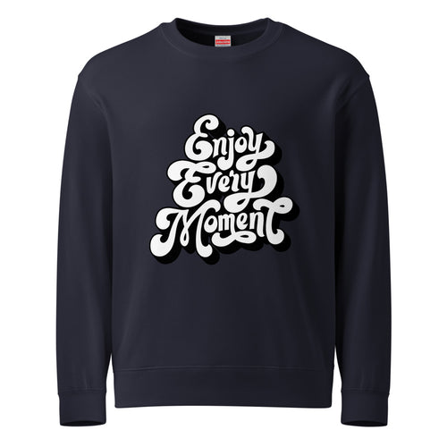 Enjoy every moments white | Unisex French Terry Sweatshirt | United Athle 5044-01