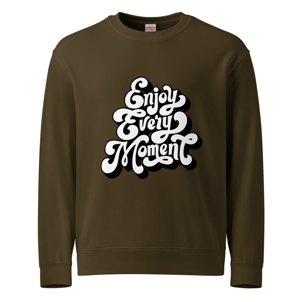 Enjoy every moments white | Unisex French Terry Sweatshirt | United Athle 5044-01