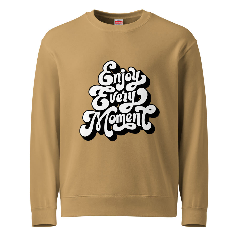 Enjoy every moments white | Unisex French Terry Sweatshirt | United Athle 5044-01