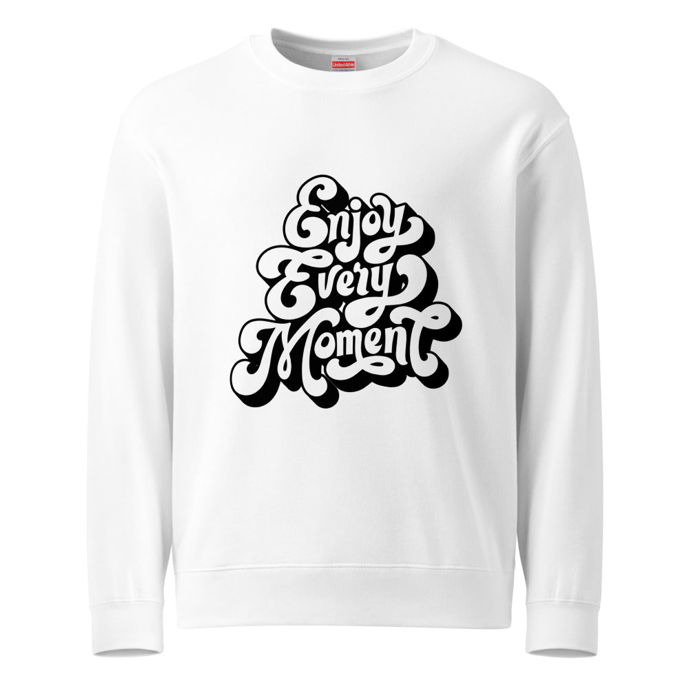 Enjoy every moments white | Unisex French Terry Sweatshirt | United Athle 5044-01