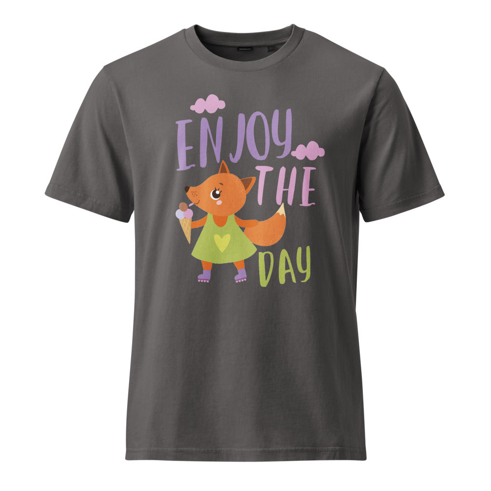 Orange fox - Ẹnoy the day | Unisex Garment Dyed Creator 2.0 Vintage T-Shirt | Stanley/Stella SATU041