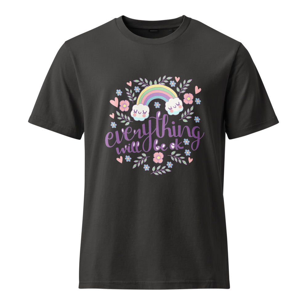 Rainbow - Everything will be ok | Unisex Garment Dyed Creator 2.0 Vintage T-Shirt | Stanley/Stella SATU041