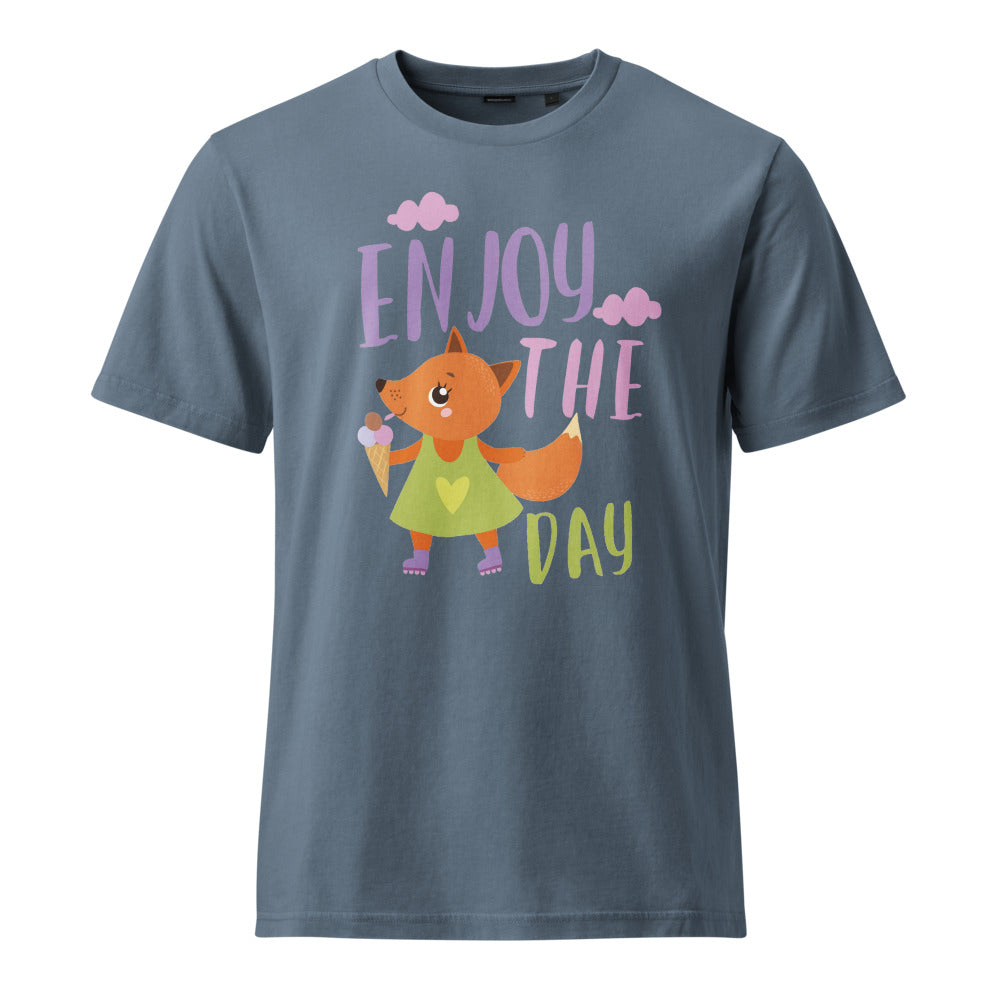 Orange fox - Ẹnoy the day | Unisex Garment Dyed Creator 2.0 Vintage T-Shirt | Stanley/Stella SATU041