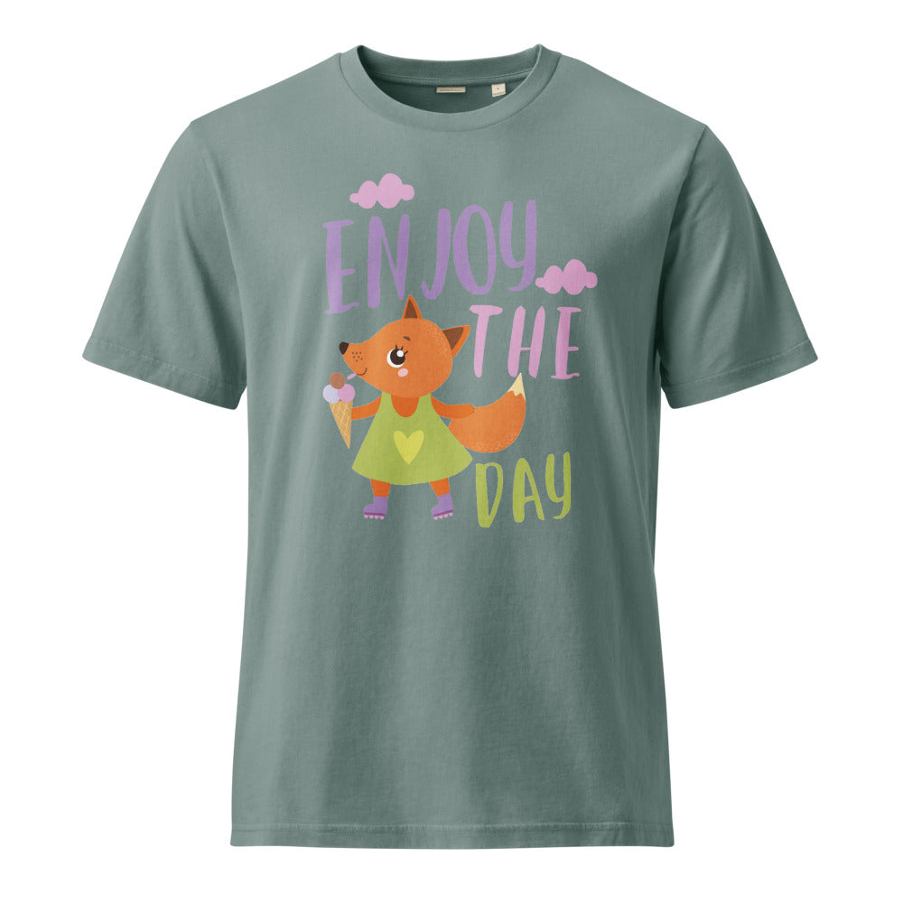 Orange fox - Ẹnoy the day | Unisex Garment Dyed Creator 2.0 Vintage T-Shirt | Stanley/Stella SATU041