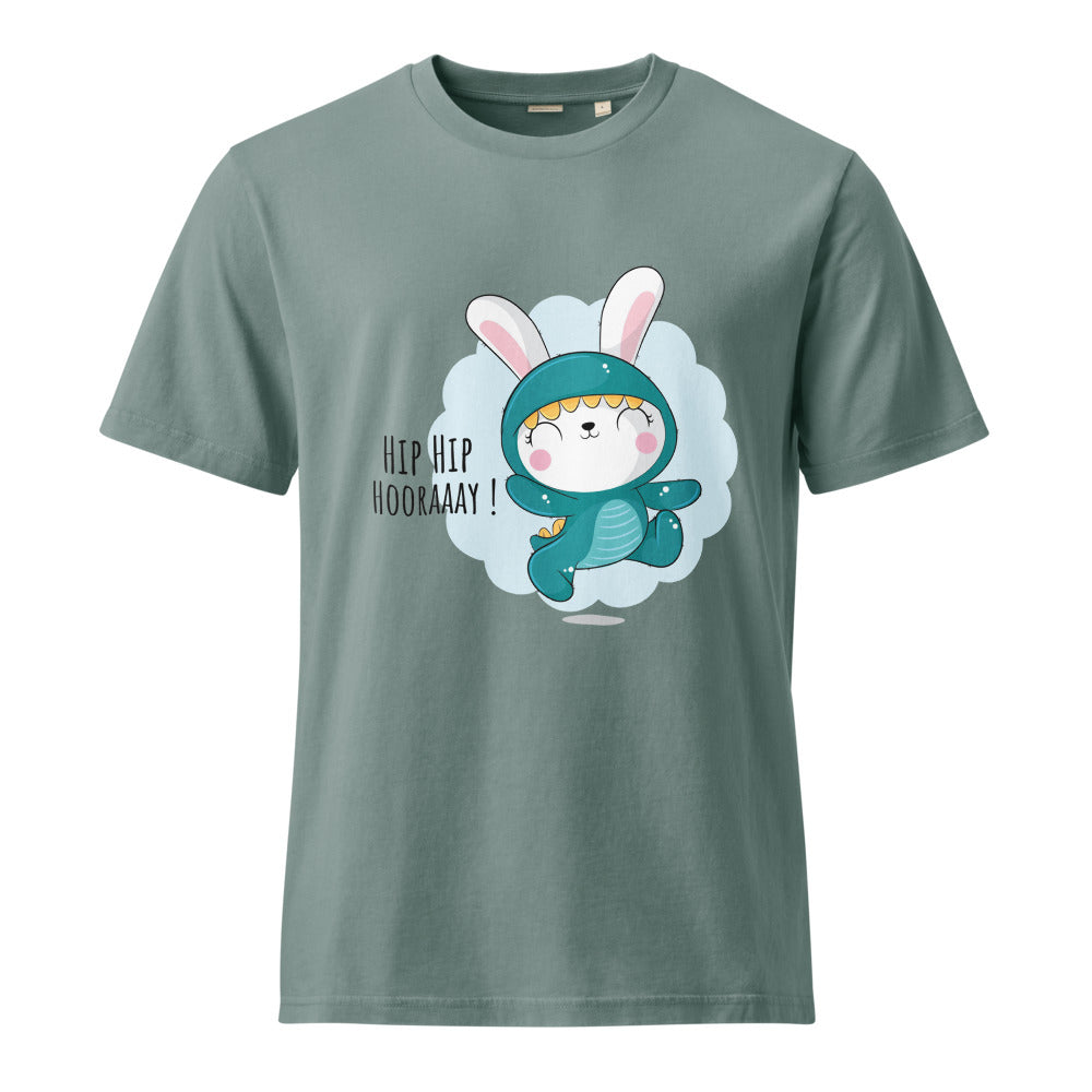 Green rabbit - HIP HIP HOORAAAY | Unisex Garment Dyed Creator 2.0 Vintage T-Shirt | Stanley/Stella SATU041
