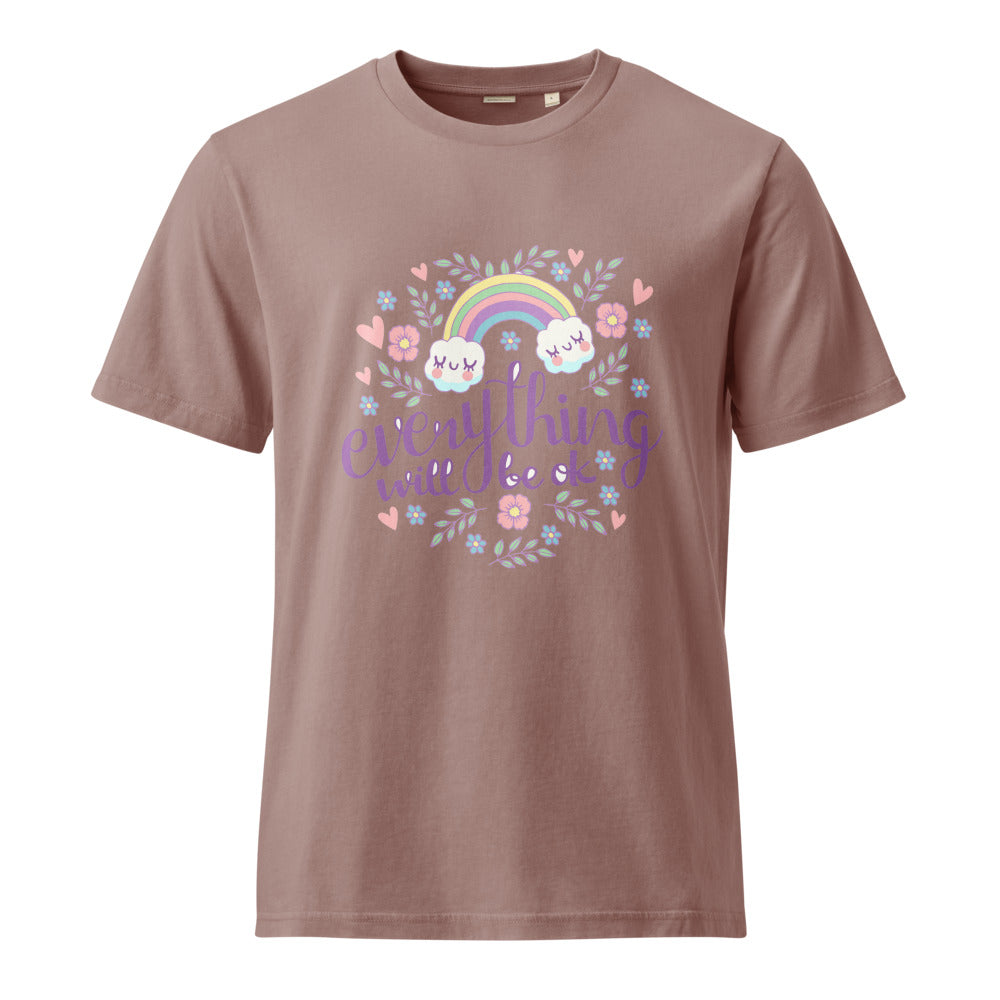 Rainbow - Everything will be ok | Unisex Garment Dyed Creator 2.0 Vintage T-Shirt | Stanley/Stella SATU041