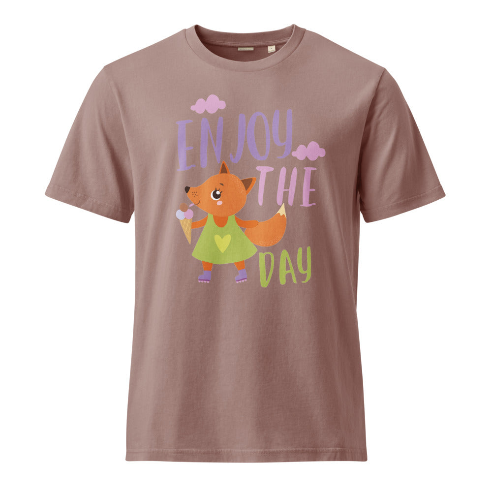 Orange fox - Ẹnoy the day | Unisex Garment Dyed Creator 2.0 Vintage T-Shirt | Stanley/Stella SATU041