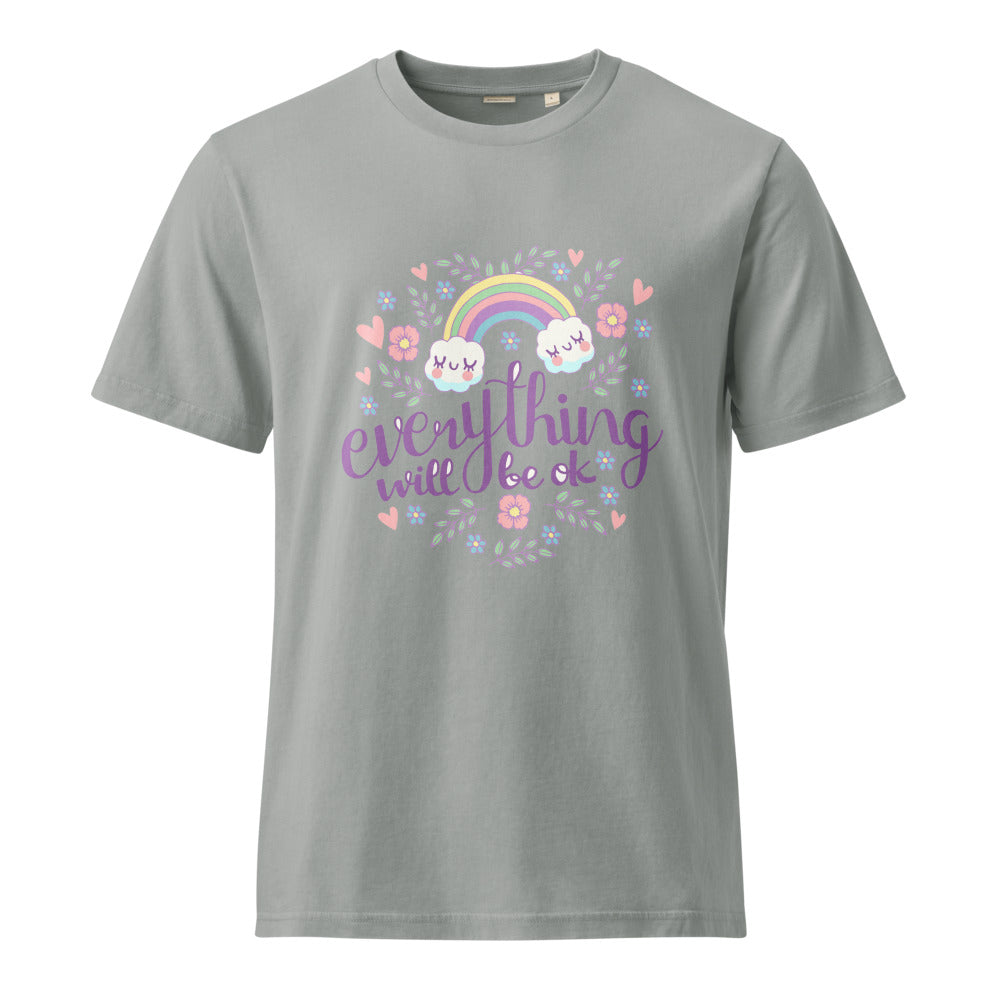 Rainbow - Everything will be ok | Unisex Garment Dyed Creator 2.0 Vintage T-Shirt | Stanley/Stella SATU041