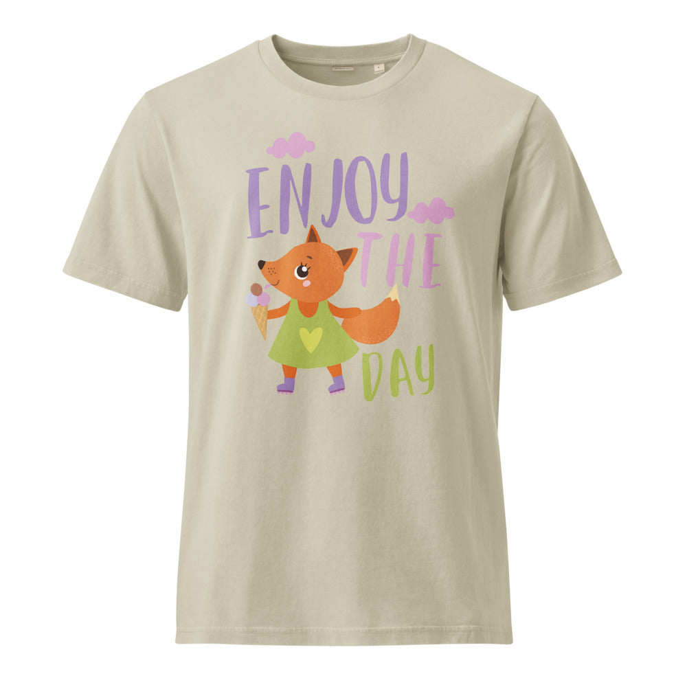 Orange fox - Ẹnoy the day | Unisex Garment Dyed Creator 2.0 Vintage T-Shirt | Stanley/Stella SATU041