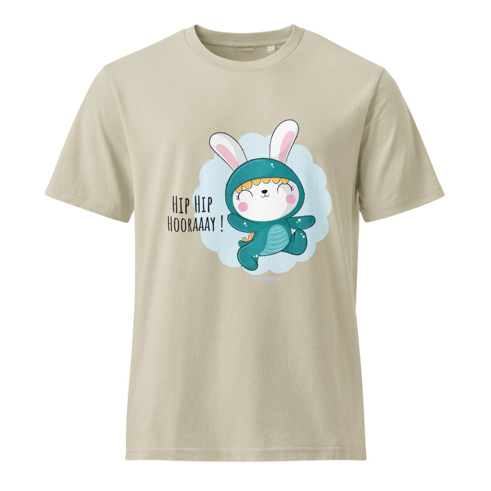 Green rabbit - HIP HIP HOORAAAY | Unisex Garment Dyed Creator 2.0 Vintage T-Shirt | Stanley/Stella SATU041