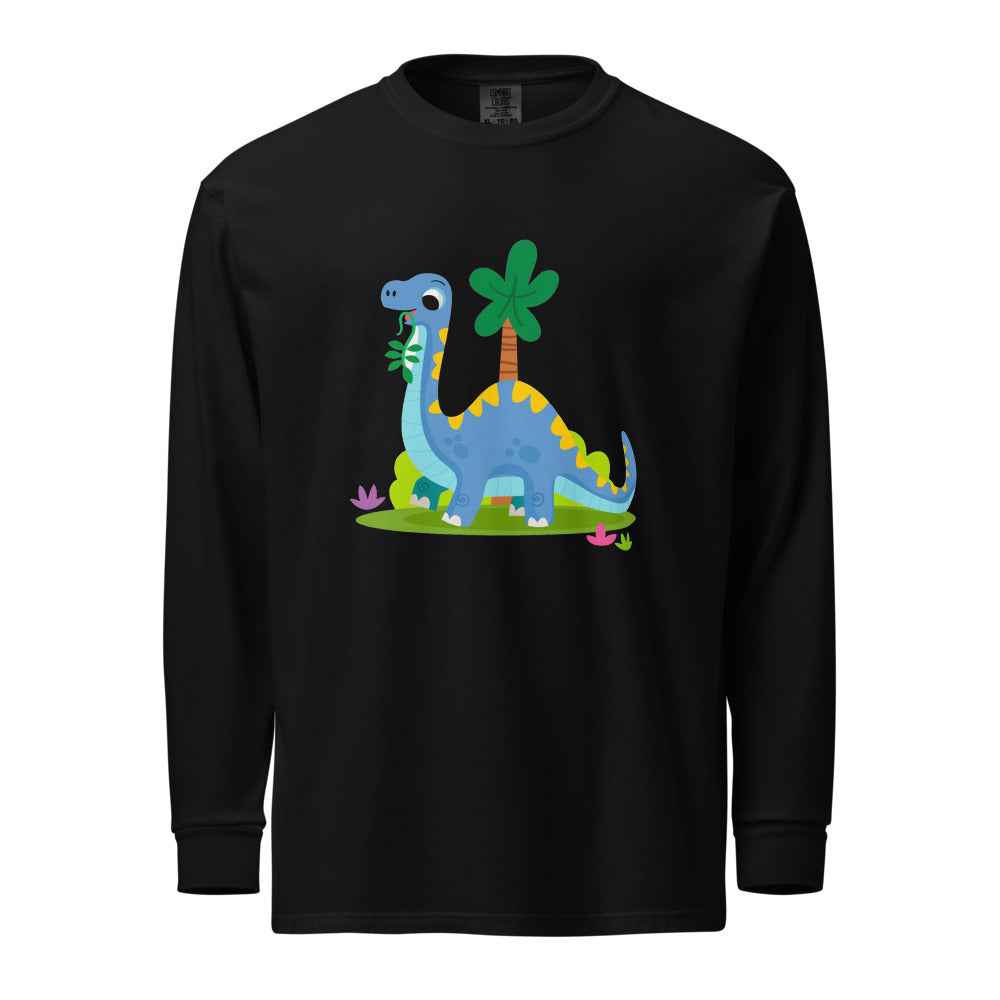 Blue dinosaur | Unisex Garment-Dyed Heavyweight Long Sleeve Shirt | Comfort Colors 6014