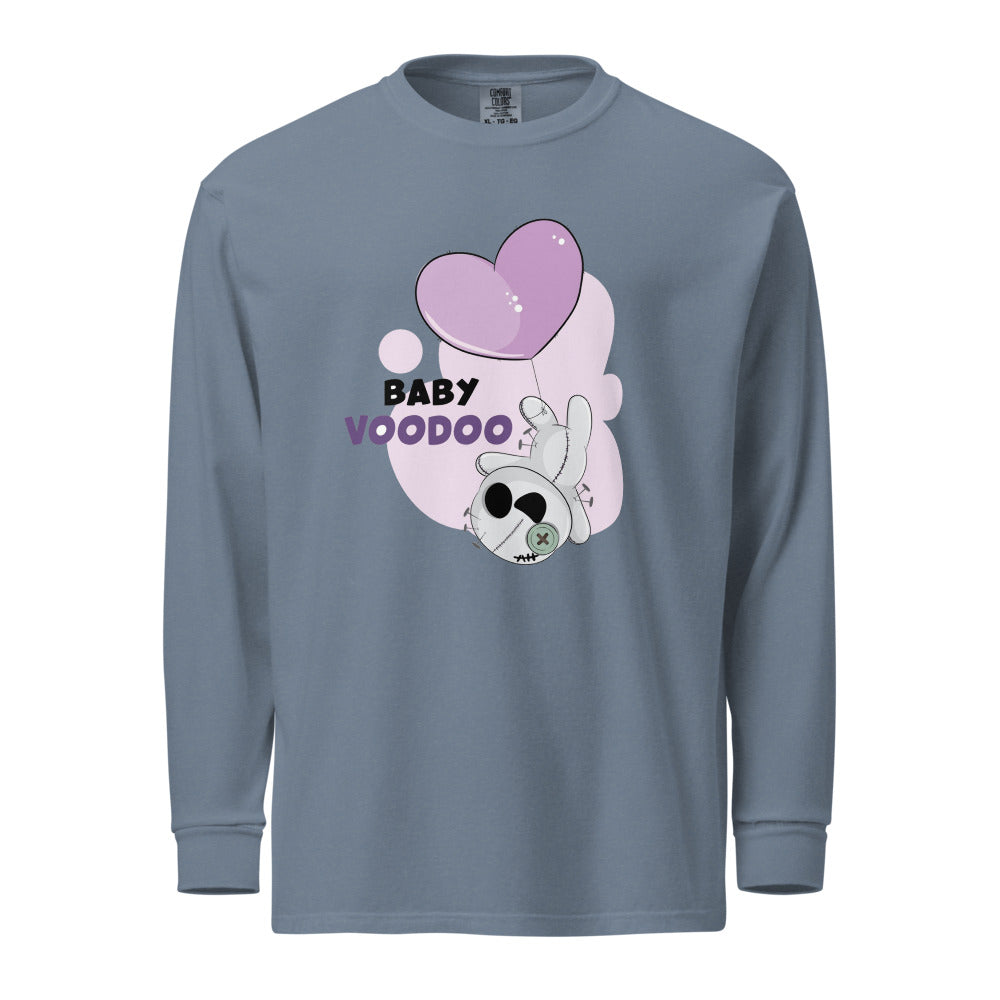 Ted heart - Baby voodoo | Unisex Garment-Dyed Heavyweight Long Sleeve Shirt | Comfort Colors 6014