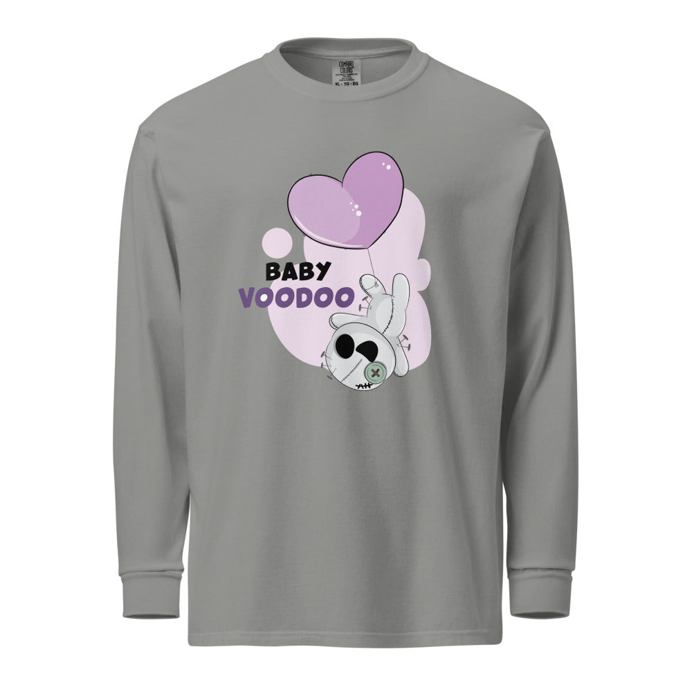 Ted heart - Baby voodoo | Unisex Garment-Dyed Heavyweight Long Sleeve Shirt | Comfort Colors 6014