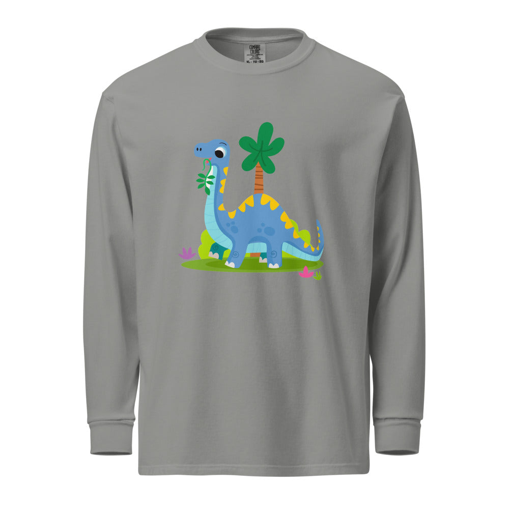 Blue dinosaur | Unisex Garment-Dyed Heavyweight Long Sleeve Shirt | Comfort Colors 6014