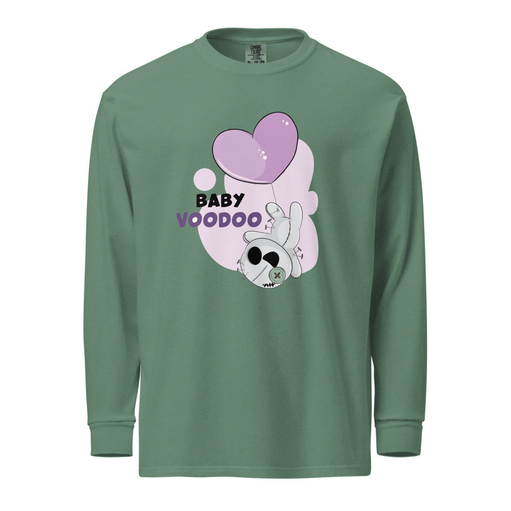 Ted heart - Baby voodoo | Unisex Garment-Dyed Heavyweight Long Sleeve Shirt | Comfort Colors 6014