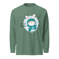 Green rabbit - HIP HIP HOORAAAY | Unisex Garment-Dyed Heavyweight Long Sleeve Shirt | Comfort Colors 6014