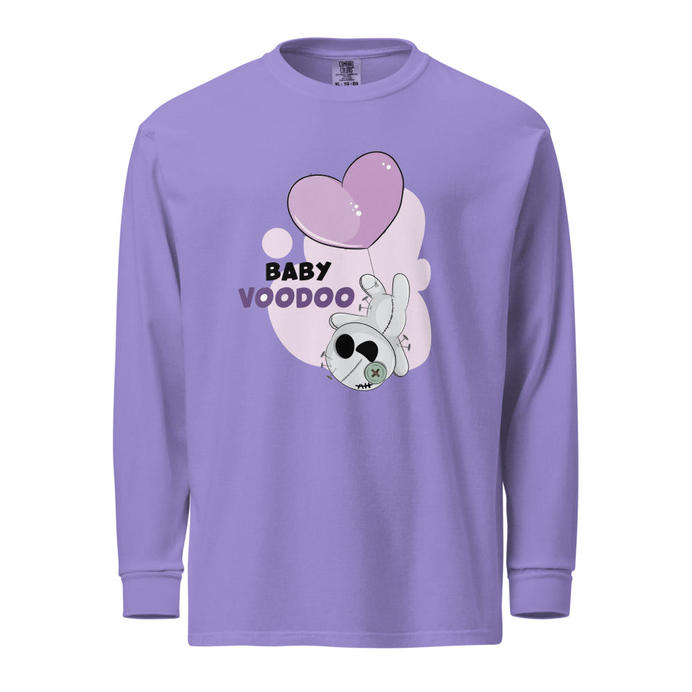 Ted heart - Baby voodoo | Unisex Garment-Dyed Heavyweight Long Sleeve Shirt | Comfort Colors 6014