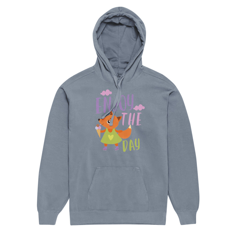 Orange fox - Ẹnoy the day | Unisex Garment-Dyed Hooded Sweatshirt I Comfort Colors 1567