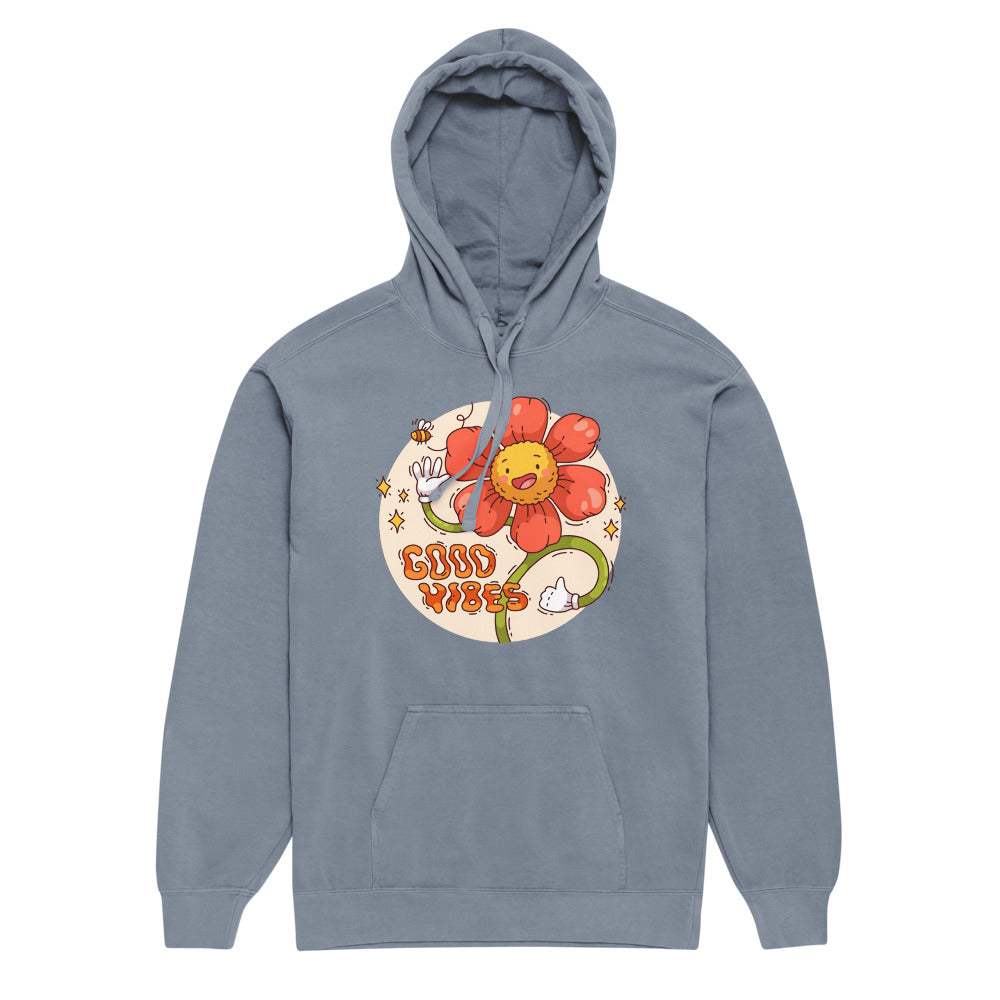 Good vides | Unisex Garment-Dyed Hooded Sweatshirt I Comfort Colors 1567