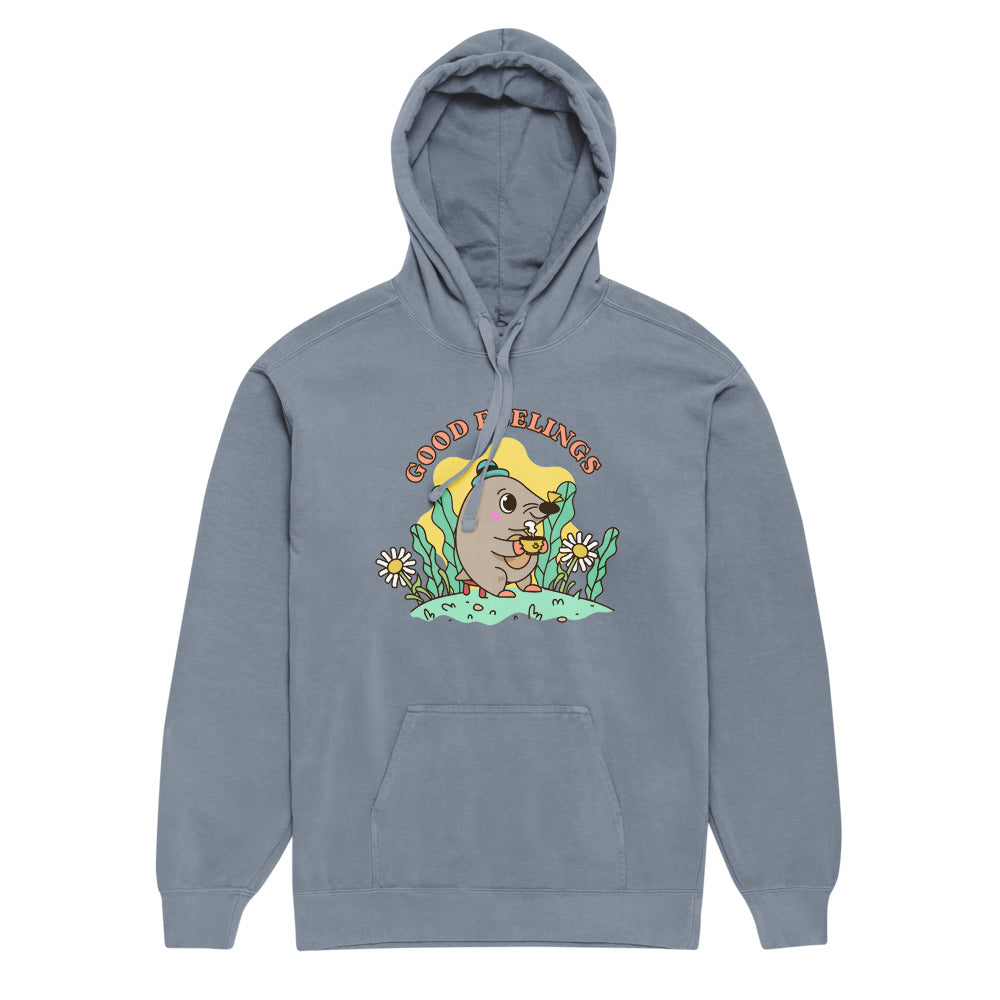 Good feelings | Unisex Garment-Dyed Hooded Sweatshirt I Comfort Colors 1567