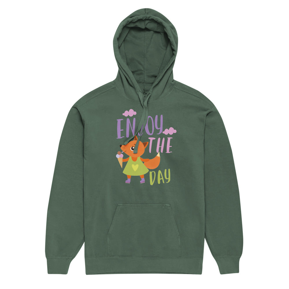 Orange fox - Ẹnoy the day | Unisex Garment-Dyed Hooded Sweatshirt I Comfort Colors 1567