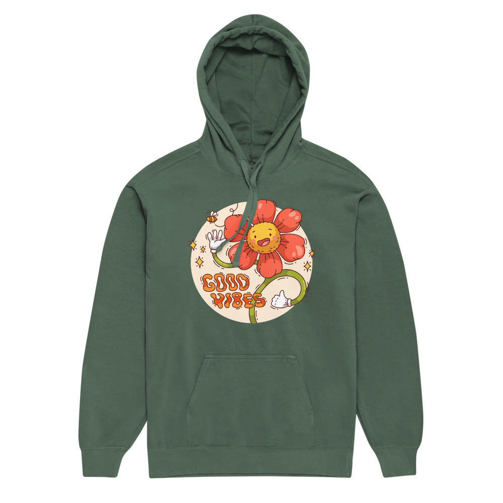 Good vides | Unisex Garment-Dyed Hooded Sweatshirt I Comfort Colors 1567