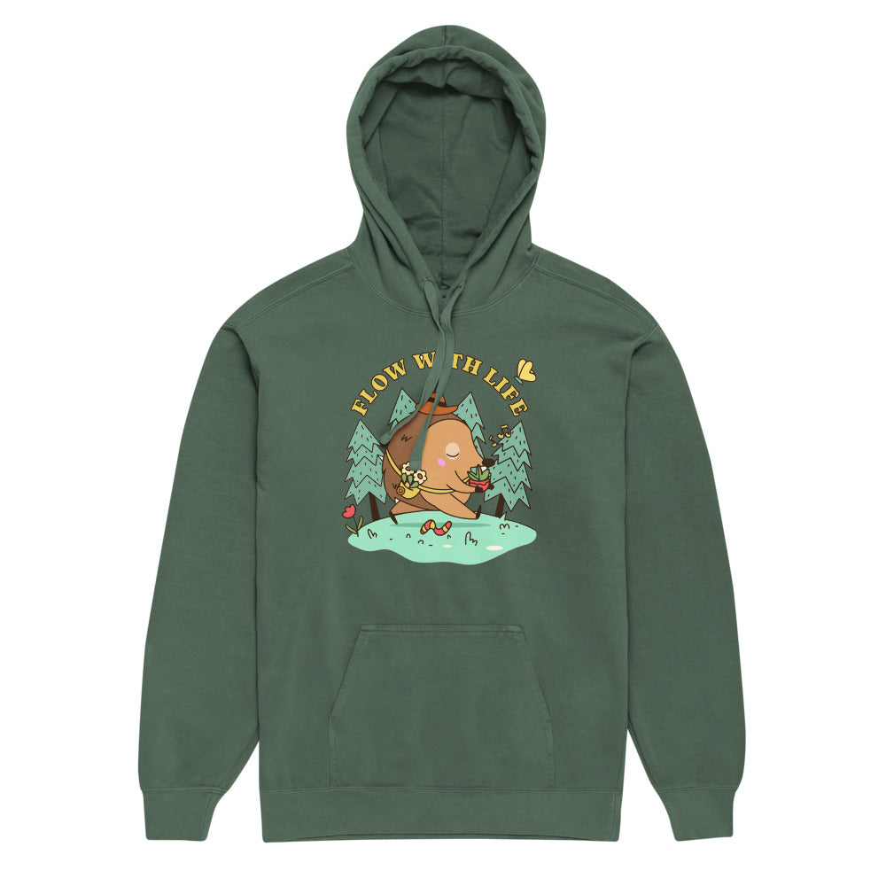 Flow with life | Unisex Garment-Dyed Hooded Sweatshirt I Comfort Colors 1567